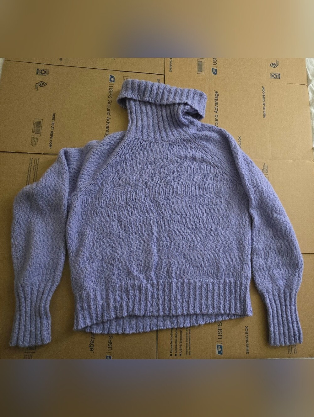 J. Crew Chunky alpaca turtleneck sweater, Periwinkle, Size Large